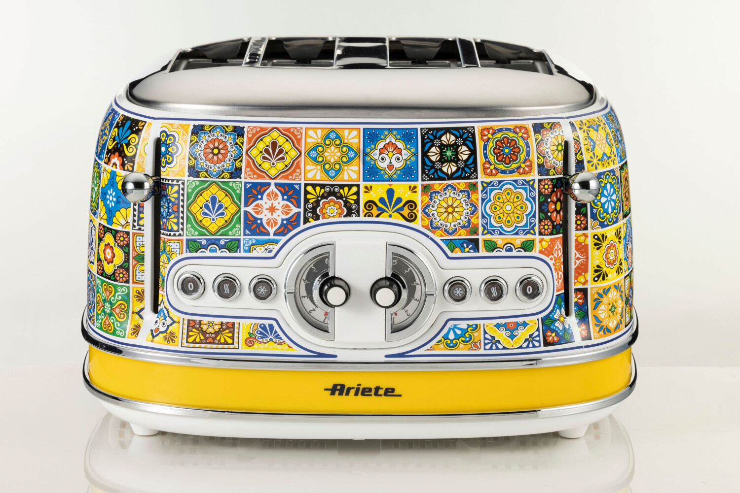 توستر آریته ایتالیا مدل Ariete Vintage 01560 - چهار شیار -نقاشی مدیترانه